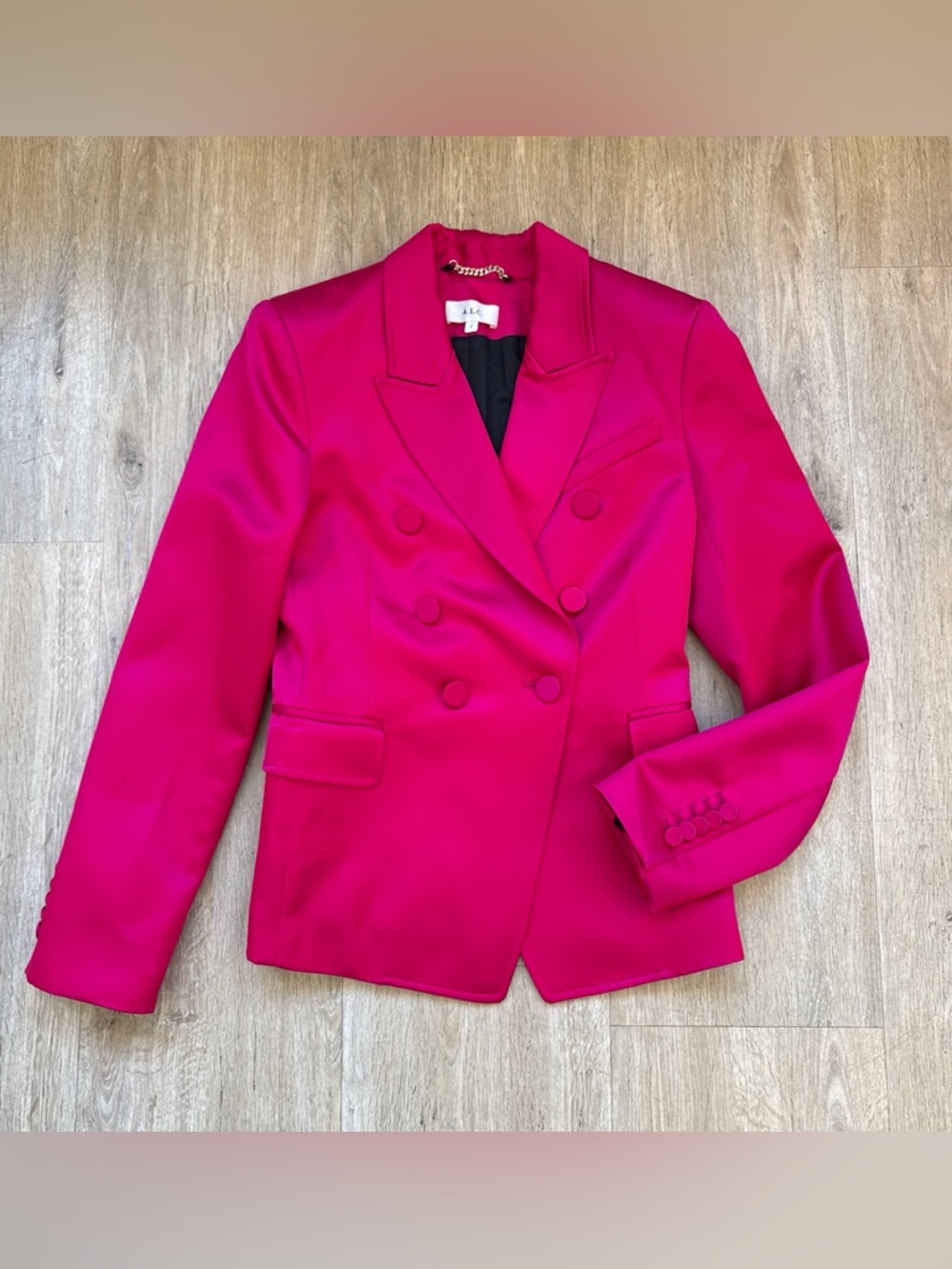A.L.C. Double-Breasted Hot Pink Fuchsia Blazer 2